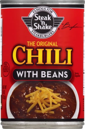 Steak 'n Shake Canned Chili with Beans Perspective: front