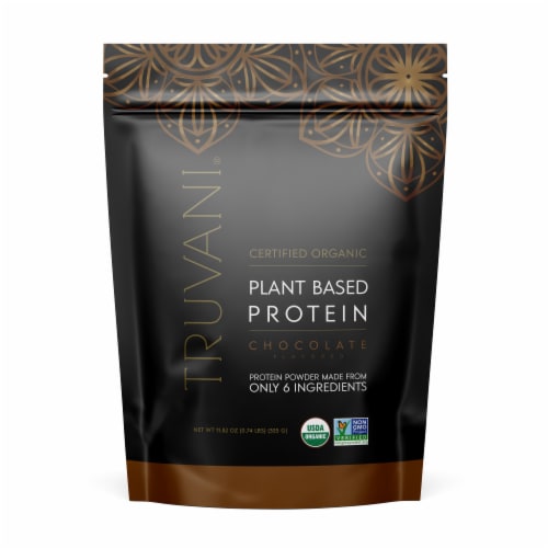 Truvani® Certified Organic Plant Based Chocolate Protein Powder Perspective: front