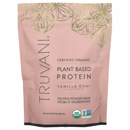 Truvani Vanilla Chai Plant Protein Powder Perspective: front