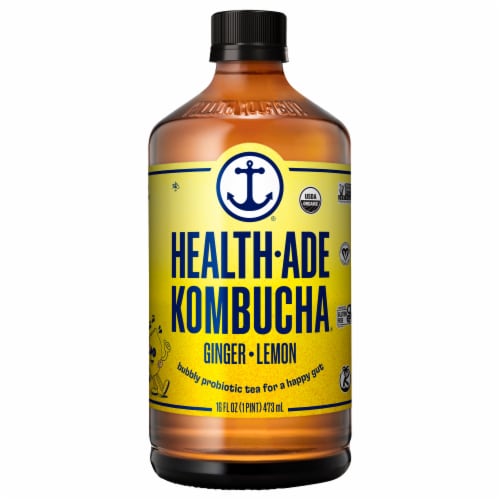 Health-Ade Kombucha® Ginger-Lemon Perspective: front