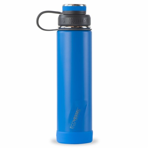 EcoVessel TriMax® Insulated Stainless Steel Water Bottle - Hudson Blue Perspective: front
