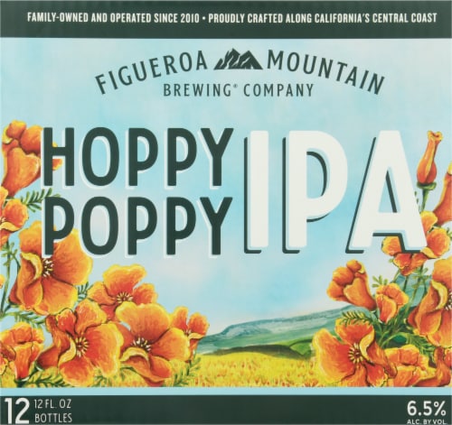 Figueroa Mountain Brewing Co. Hoppy Poppy IPA Perspective: front