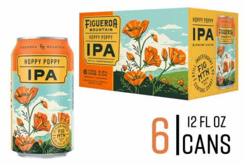 Figueroa Mtn Hoppy Poppy IPA 6/12C Perspective: front