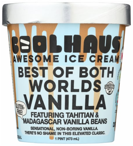 Coolhaus Tahitian & Madagascar Vanilla Bean Ice Cream Pint Perspective: front