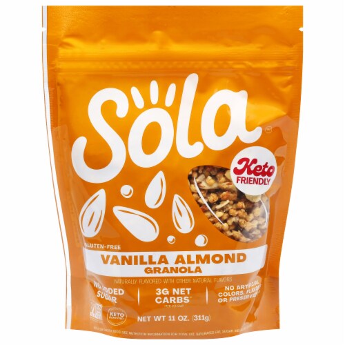 Sola™ Vanilla Almond No Sugar Added Granola Perspective: front
