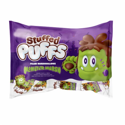 Stuffed Puffs Halloween Monster Marsh Filled Marshmallows Perspective: front