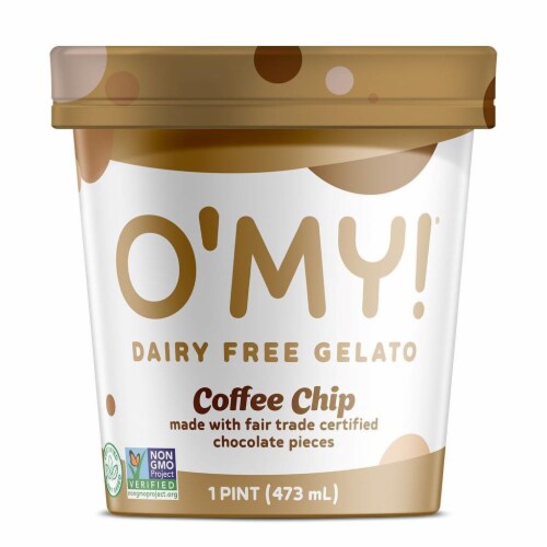 O'MY!® Dairy Free Coffee Chip Gelato Pint Perspective: front