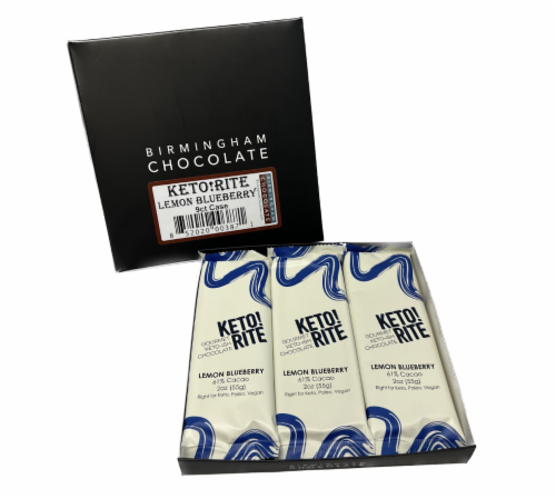 Lemon Blueberry Bars, 9 Pack - Sugar-Free, Gluten-Free, Vegan, Non-GMO, Kosher, Keto, 20oz Perspective: front