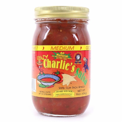 Crazy Charlie's Gourmet Medium Salsa Perspective: front