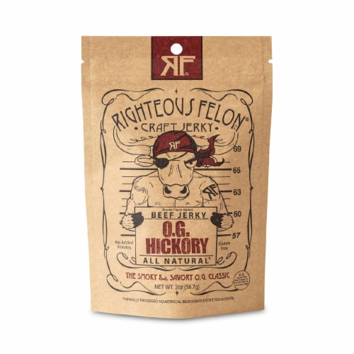 Righteous Felon® Beef Jerky O.G. Hickory Perspective: front