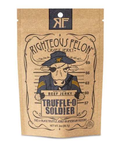 Righteous Felon® Truffle-O Soldier Black Truffle Beef Jerky Perspective: front