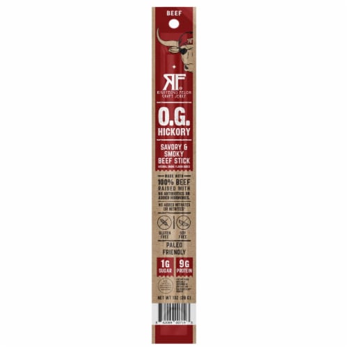 Righteous Felon® O.G. Hickory Savory & Smoky Beef Stick Perspective: front