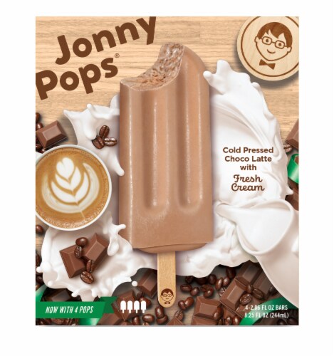 Jonny Pops Cold Pressed Choco Latte with Fresh Cream Pops Perspective: front