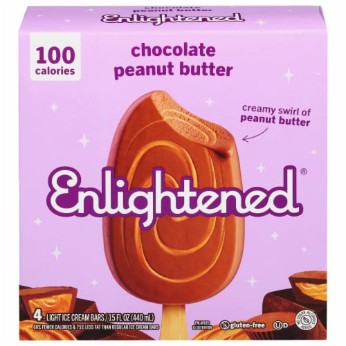 Enlightened Peanut Butter Swirl Ice Cream Bars Perspective: front