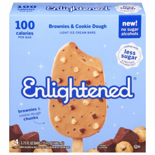 Enlightened® Brownies & Cookie Dough Light Ice Cream Bar Perspective: front