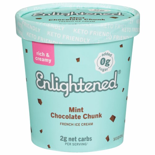 Enlightened® Keto Mint Chocolate Chunk Ice Cream Perspective: front