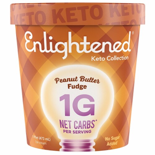 Enlightened Peanut Butter Fudge Keto Ice Cream Perspective: front