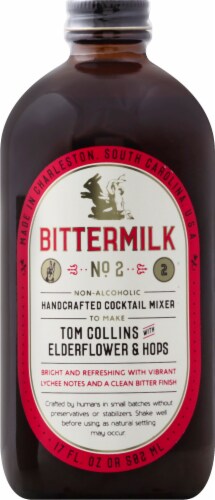 Bittermilk Tom Collins with Elderflower & Hops Cocktail Mixer Perspective: front