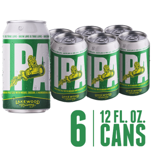 Lakewood Brewing Co. IPA Craft Beer Cans Perspective: front