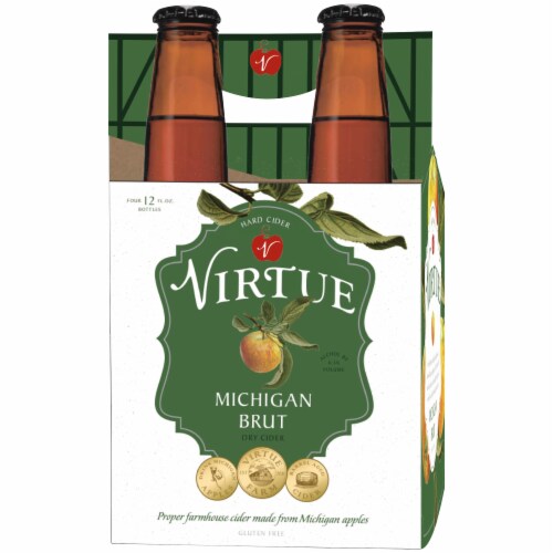 Virtue Cider Michigan Brut Dry Hard Cider Perspective: front