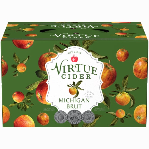 Virtue Cider Michigan Brut Dry Cider Perspective: front