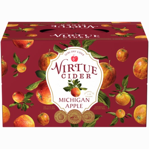 Virtue Cider Michigan Apple Semi-Dry Cider Perspective: front