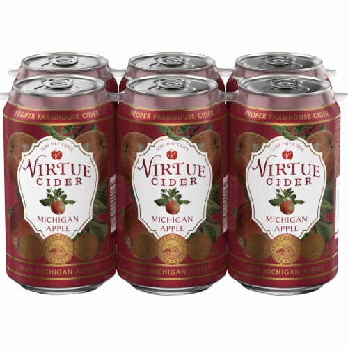Virtue Cider Michigan Apple Semi-Dry Hard Cider Perspective: front