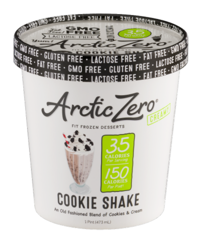 Arctic Zero Cookies Shake Frozen Dessert Pint Perspective: front