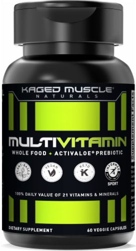 Kaged Muscle® Naturals 100% Plant Based Whole Food Multivitamin Perspective: front
