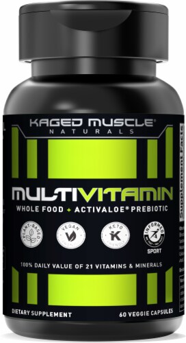 Kaged Muscle® Naturals 100% Plant Based Whole Food Multivitamin Perspective: front