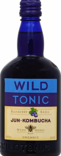 Wild Tonic Blueberry Basil Jun Kombucha Perspective: front