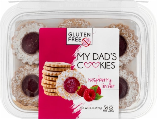 My Dad's Cookies Raspberry Linzer Cookies Perspective: front