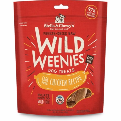 Stella & Chewys 852301008250 11.5 oz Dog Freeze Dried Weenie Chicken Treats Perspective: front