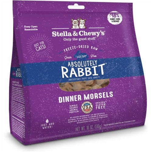 Stella & Chewys 84000856 18 oz Cat Freeze-Dried Dinner Rabbit Perspective: front