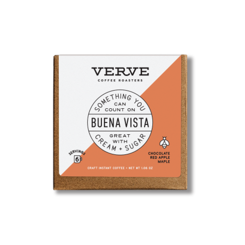 Verve Buena Vista Craft Chocolate Red Apple Maple Instant Coffee Perspective: front