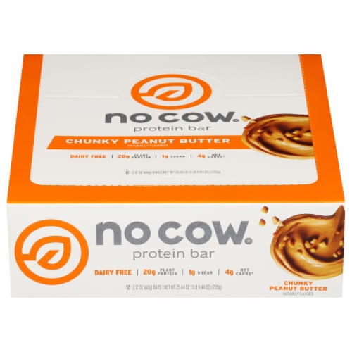 no cow® Dairy Free Chunky Peanut Butter Protein Bars Perspective: front