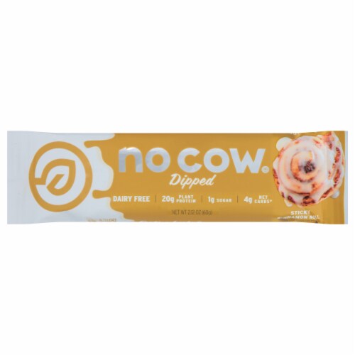 no cow Sticky Cinnamon Roll Protein Bars Perspective: front