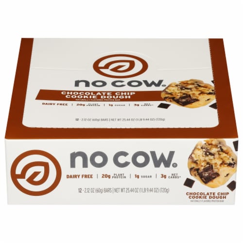 no cow Chocolate Chip Cookie Dough Protein Bars Perspective: front