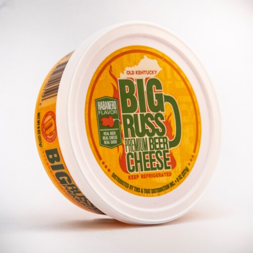 Big Russ Spicy Habanero Flavor Premium Beer Cheese Perspective: front