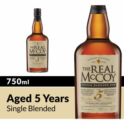 The Real McCoy Single Blended 5-Year Aged Rum Perspective: front