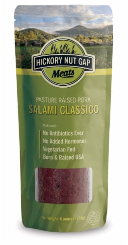 Hickory Nut Gap Meats Pasture Raised Salami Classico Perspective: front