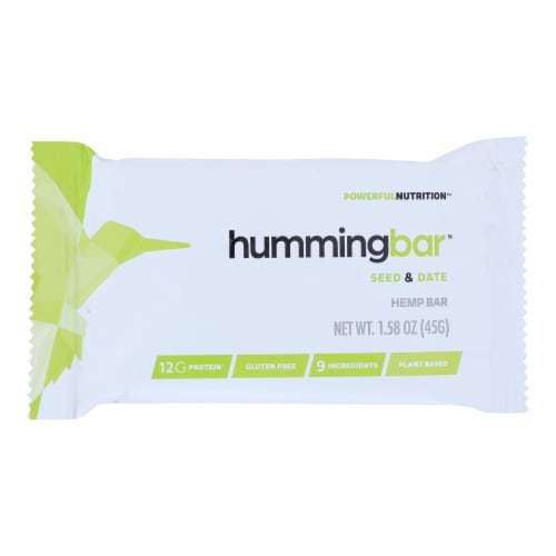 Humming Hemp HummingBar Seed & Date Hemp Bar Perspective: front