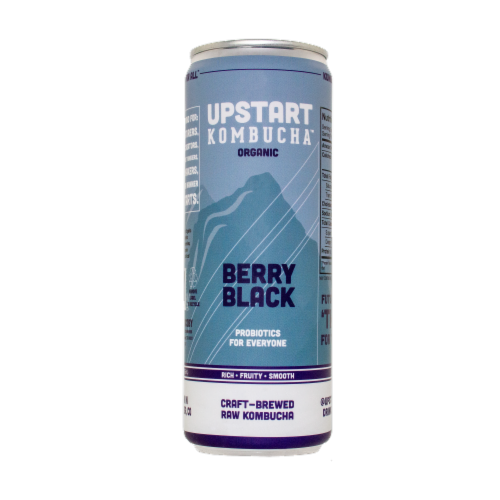 Upstart Kombucha™ Berry Black Craft-Brewed Raw Kombucha Perspective: front