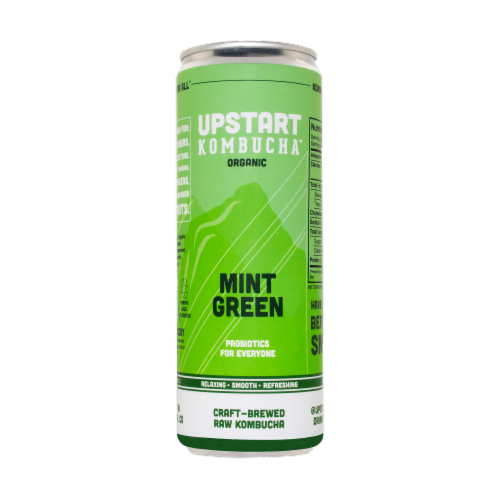 Upstart Kombucha Mint Green Drink Perspective: front