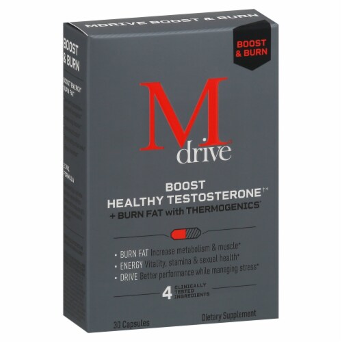Mdrive® Boost & Burn Boost Healthy Testosterone Capsules Perspective: front