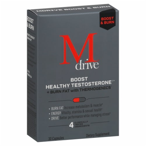 Mdrive® Boost & Burn Boost Healthy Testosterone Capsules Perspective: front