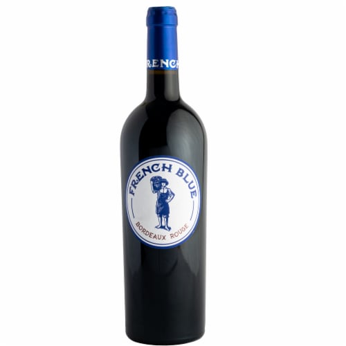 French Blue Bordeaux Rough Red Wine Perspective: front