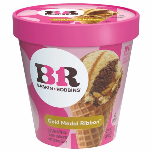 Baskin Robbins® Gold Medal Ribbon® Ice Cream Pint Perspective: front