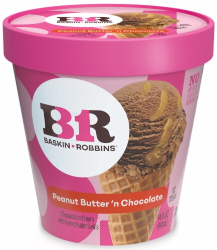 Baskin Robbins® Peanut Butter 'N Chocolate Ice Cream Pint Perspective: front