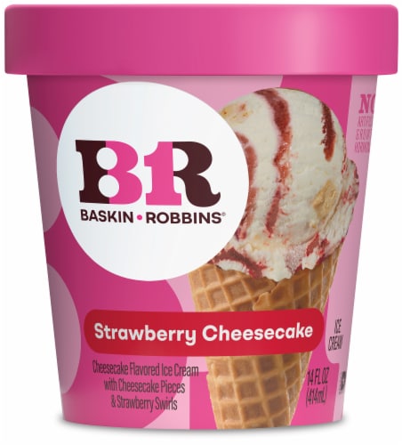 Baskin Robbins® Strawberry Cheesecake Ice Cream Perspective: front